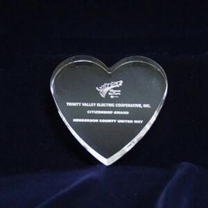 Acrylic Heart Paperweight (4-1/4"x4")