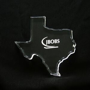 Texas State Paperweight in Thin Acrylic (4-1/4