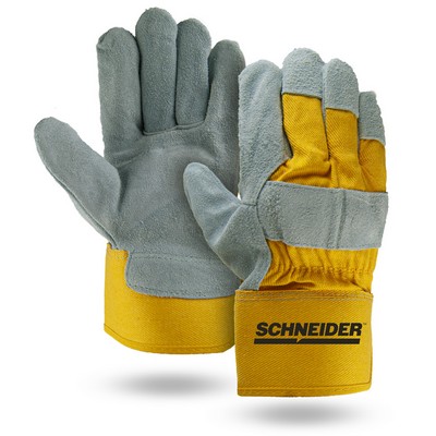 Yellow Suede Cowhide Leather Palm Gloves