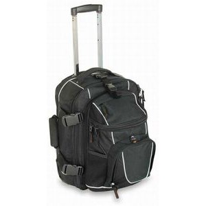 2 Tone Polyester Deluxe Rolling Twin Backpack