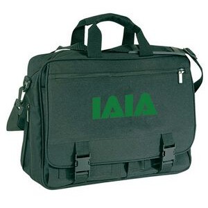 Expandable Briefcase w/Buckled Front Flap Pocket (16"x12"x6")