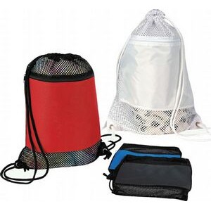 Nylon Drawstring Mesh Tote Bag/Backpack (15