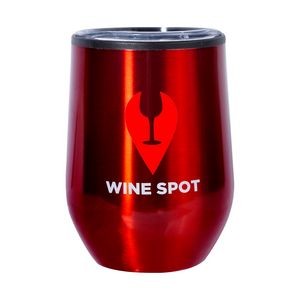 12 oz. Divvy Stainless Steel Stemless Wine Glass w/ 2 Color