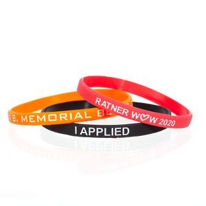 1/4" Debossed Color Filled Silicone Wristbands