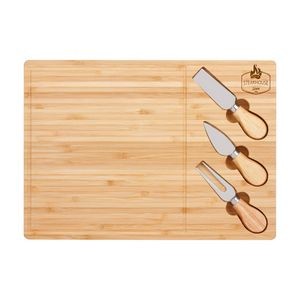 Brie Bamboo Cheese Board Knife Set