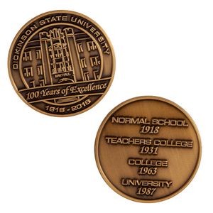 1.5" No Color Fill Brass Challenge Coins