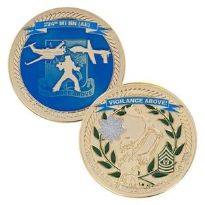 1.75" 4 Colors 2 Sided Zinc Challenge Coins
