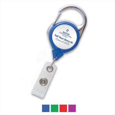 Translucent Carabiner Reel with Strap and Clip