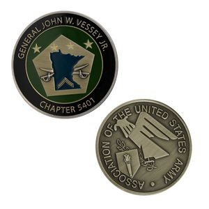 1.5" 4 Colors on 1 Side Brass Challenge Coins