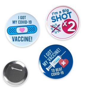 1.25" Circle Celluloid COVID Vaccine Buttons