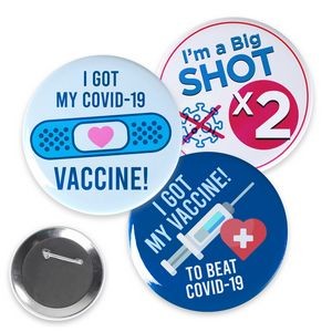 1.75" Circle Celluloid COVID Vaccine Buttons
