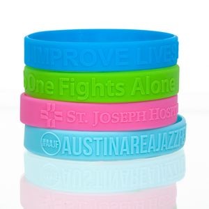1/2" Embossed Silicone Wristbands