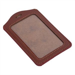 Vertical Premium Faux Leather Badge Holders