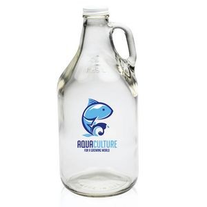 64 oz. Clear Glass Beer Growlers (2 color )