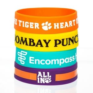 3/4" Debossed Color Filled Silicone Wristbands