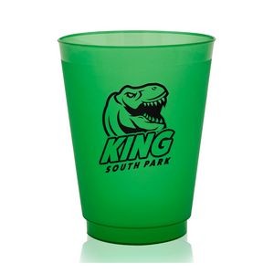 16 oz. Court Side Frosted Plastic Stadium Cups 1 Color Imp.