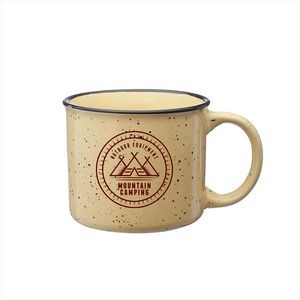 13 oz. Happy Camper Ceramic Coffee Mug w/ 1 Color Imprint