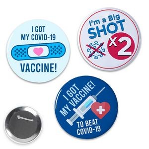 1.5" Circle Celluloid COVID Vaccine Buttons