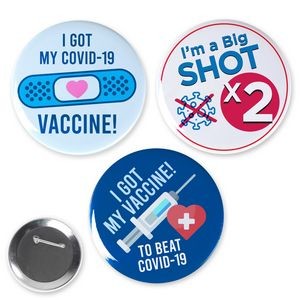 2.25" Circle Celluloid COVID Vaccine Buttons