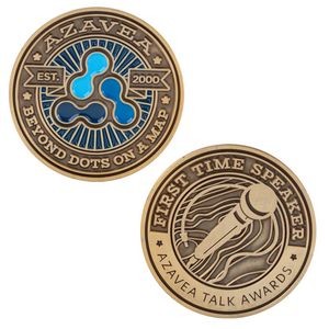2.5" 4 Colors on 1 Side Brass Challenge Coins