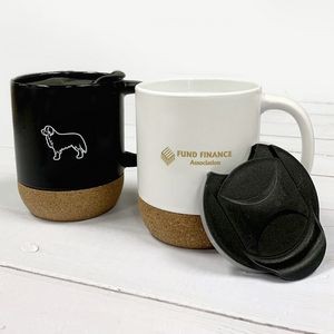 Cork Bottom Ceramic Mug with Lid