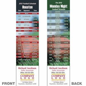 Houston Pro Football Schedule Bookmark (2 1/4