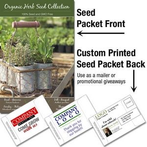 Organic Herb Seed Collection / Mailable Seed Packet - Custom Printed Back