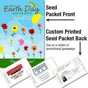 Earth Day - Poppy Power Seed Packet / Mailable Seed Packet - Custom Printed Back