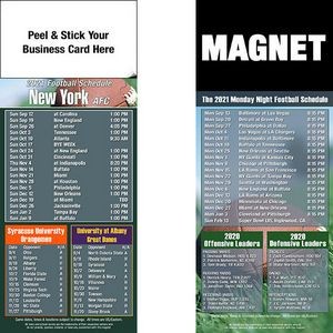 New York Pro Football Schedule Peel & Stick Magnet (3 1/2"x8 1/2")