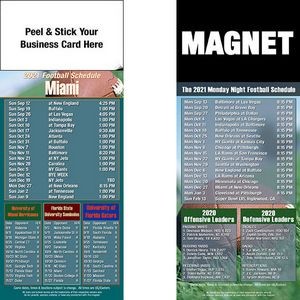 Miami Pro Football Schedule Peel & Stick Magnet (3 1/2"x8 1/2")