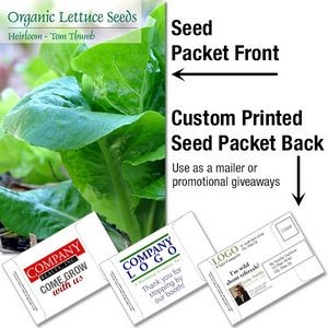 Organic Lettuce Seed Packet / Mailable Seed Packet - Custom Printed Back