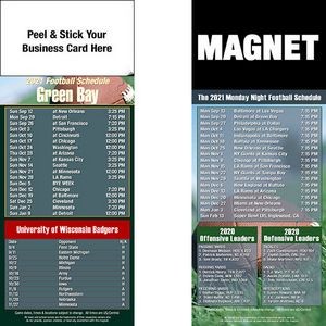 Green Bay Pro Football Schedule Peel & Stick Magnet (3 1/2"x8 1/2")