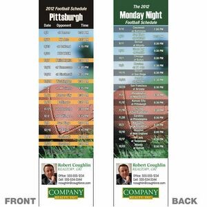 Pittsburgh Pro Football Schedule Bookmark (2 1/4