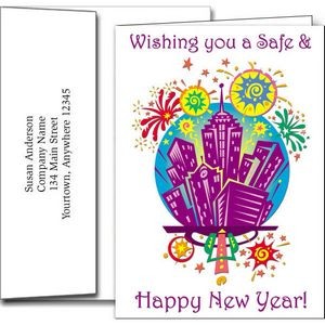 New Year Greeting Cards w/Imprinted Envelopes (5"x7")