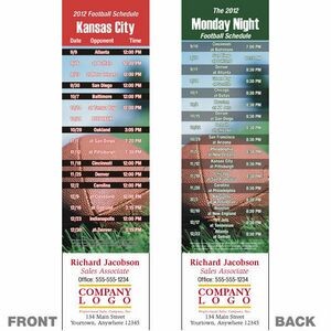 Kansas City Pro Football Schedule Bookmark (2 1/4"x8 1/2")