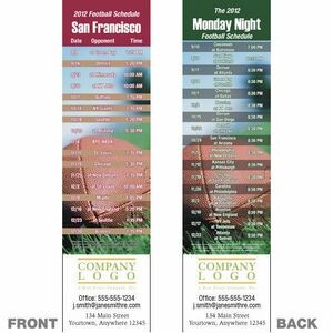 San Francisco Pro Football Schedule Bookmark (2 1/4"x8 1/2")