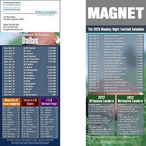 Dallas Pro Football Schedule Magnet (3 1/2"x8 1/2")