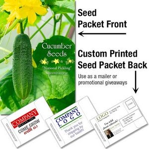 Cucumber Seed Packet / Mailable Seed Packet - Custom Printed Back