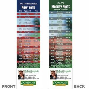 New York Pro Football Schedule Bookmark (2 1/4