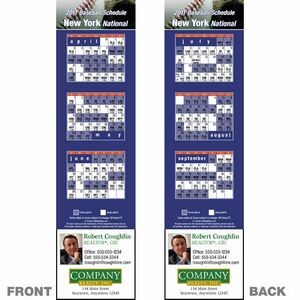 New York (National) Pro Baseball Schedule Bookmark (2"x8 1/2")
