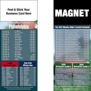 Philadelphia Pro Football Schedule Peel & Stick Magnet (3 1/2"x8 1/2")