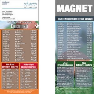 Cincinnati Pro Football Schedule Magnet (3 1/2"x8 1/2")