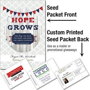 "Hope Grows" Patriotic Seed Packet / Mailable Seed Packet - Custom Printed Back