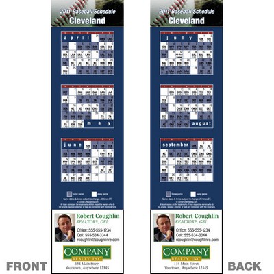Cleveland Pro Baseball Schedule Bookmark (2"x8 1/2")