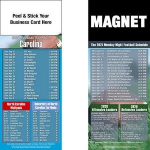 Carolina Pro Football Schedule Peel & Stick Magnet (3 1/2"x8 1/2")