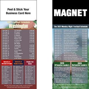 Washington Pro Football Schedule Peel & Stick Magnet (3 1/2"x8 1/2")