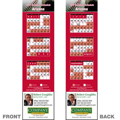 Arizona Pro Baseball Schedule Bookmark (2"x8 1/2")