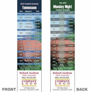 Tennessee Pro Football Schedule Bookmark (2 1/4