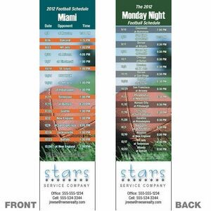 Miami Pro Football Schedule Bookmark (2 1/4"x8 1/2")