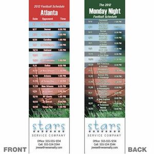 Atlanta Pro Football Schedule Bookmark (2 1/4